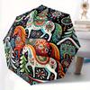 1pc Festive Horses Automatic Folding Umbrella, Portable & Foldable Design with 8 Ribs, Casual Outdoor Accessory Halloween and Christmas Gift