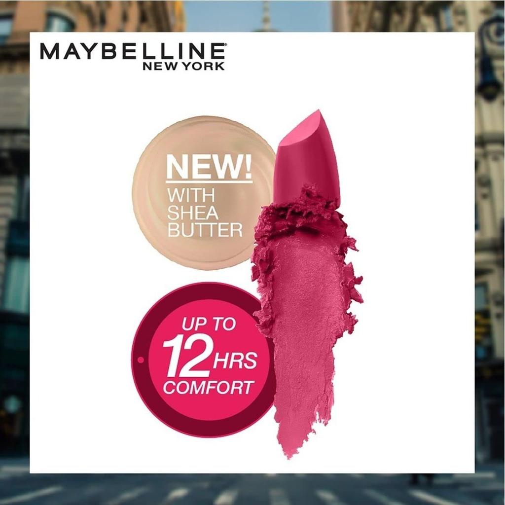 Maybelline New York Matte Lipstick 3.9g Pack Intense Colour 680 Mesmerizing Magenta Long-Lasting Creamy Hydrating Lipstick Trendy Shades