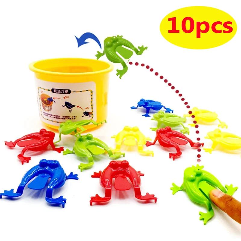 10 Stück Springender Frosch Hüpfspielzeug für Kinder Neuheit Verschiedene Spielzeuge zum Stressabbau für Kinder Geburtstagsgeschenk Partygeschenk