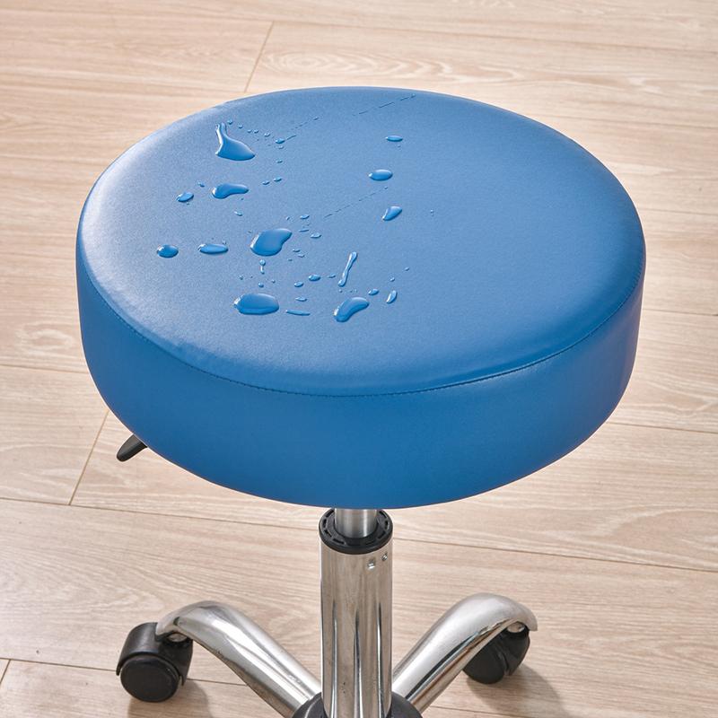 PU Waterproof Round Stool Cover Elastic All Inclusive Bar Rotating Chair Seat Cover Cashier Counter Stool Slipcover Home Hotel