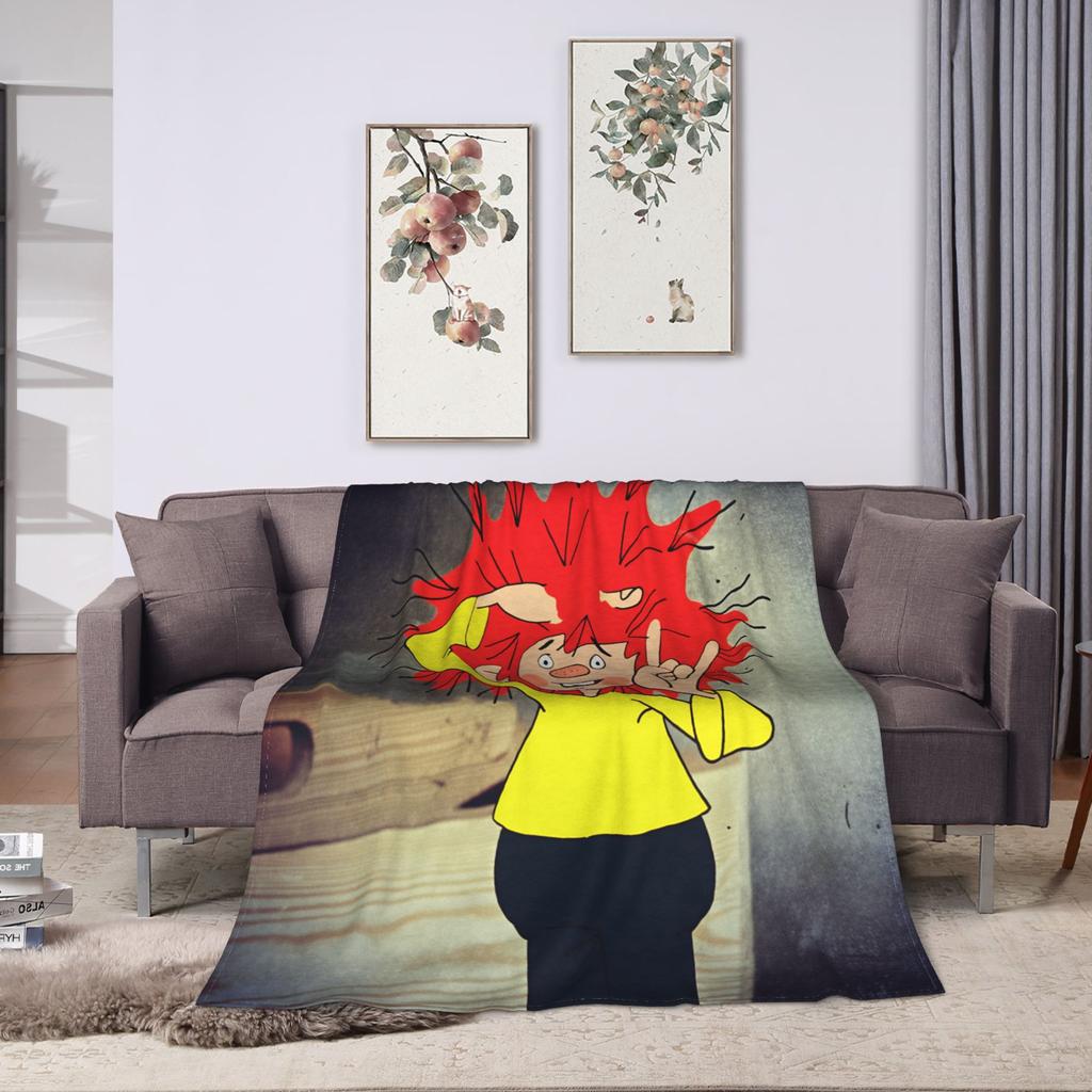 P-Pumuckl Throw Blanket Super Soft Novelty Blanket For Couch Chair Camping Flannel Bedspread Bed Cover