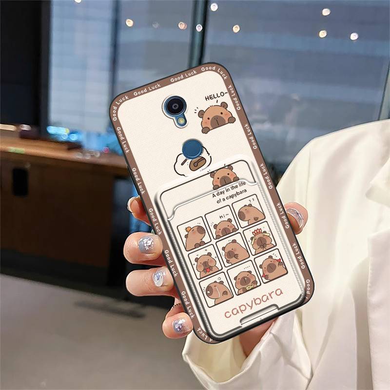 Silicone Fashion Design Phone Case For Sharp Rouvo V Card Slot Back Cover Shockproof Waterproof Anti-knock Cartoon TPU