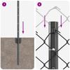 Chain Link Fence with Posts 10 x 0.8 m (W x H)