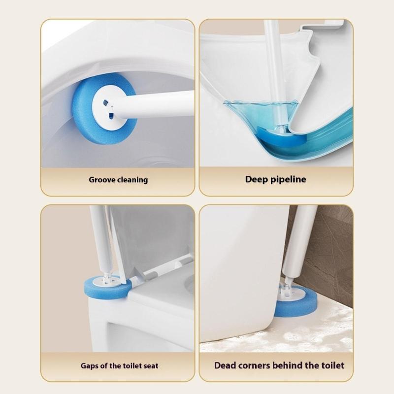Automatic Spin Toilet Scrubber Motorized Toilet Brush Wall Mounted Design Replaceable Brush Head for Deep Cleaning