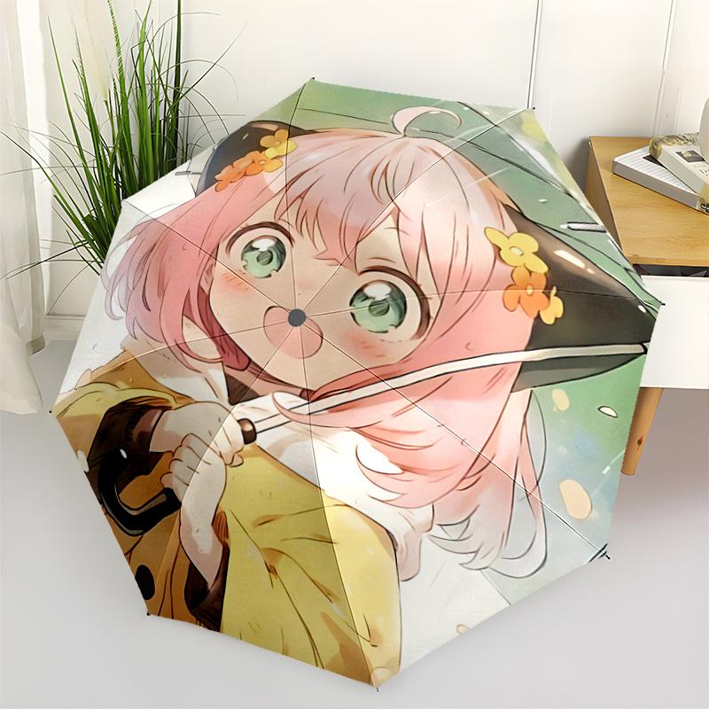 

1pc Flower Embellished Umbrella Automatic Opening/Closing Umbrella with Foldable Design, Iron Frame for Outdoor Use, Perfect Gift for Fans and Tr