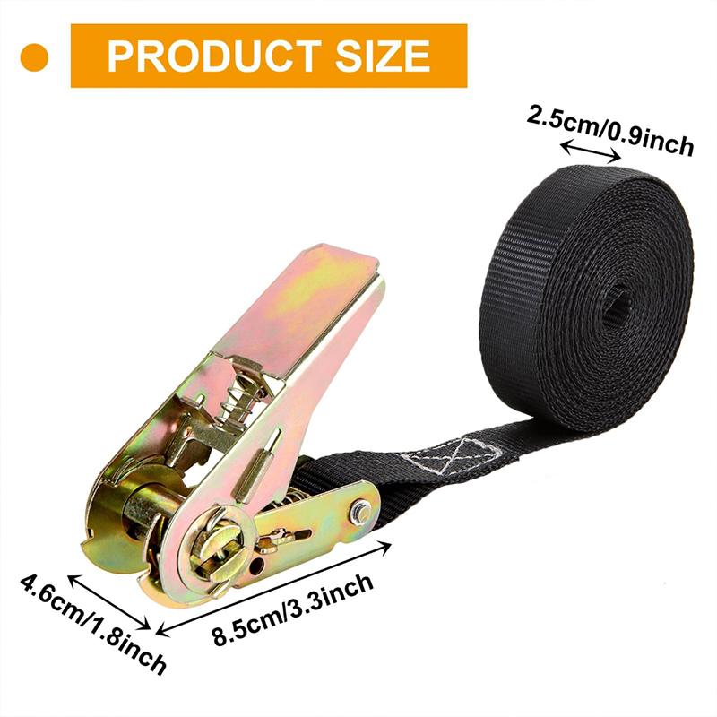 Outdoor Binding Straps With Ratchet Tensioner Self-Locking Binding Fixed Brake Rope Bundle Multi-Purpose