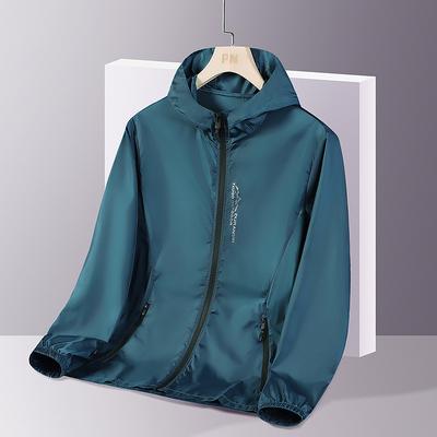 Summer Ice Silk Hooded Sunscreen Clothing Thin Section of Ultraviolet Breathable Printed Jacket Outdoor Men's