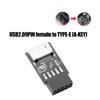 USB2.0 Header Adapter Internal 9Pin Male to Type E Female Converter for Extending USB Port Front Panel for PC