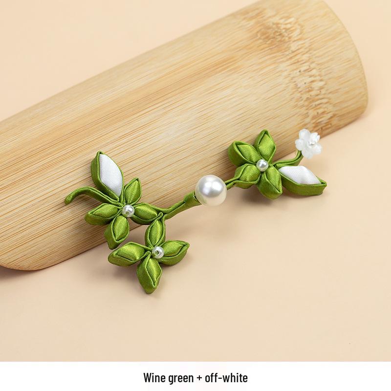 Cherry Blossom Pearl Buckle - Handmade Qipao Style Buttons for Hanfu & Tang Suit