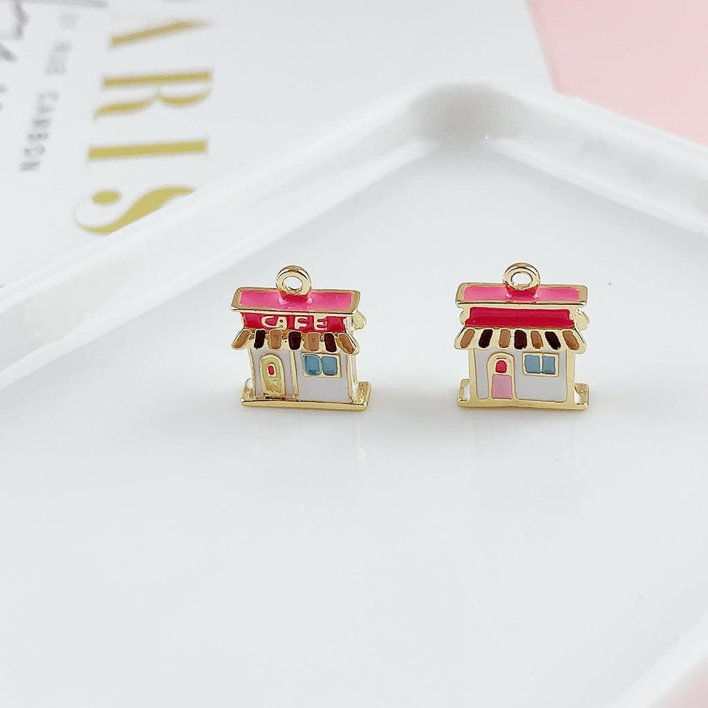Colorful 3D Coffee Shop Stool Pendant for DIY Handmade Jewelry Accessory