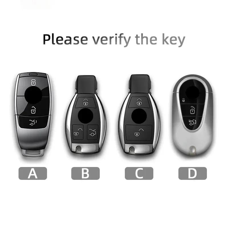 Fit For Mercedes Benz E Class W213 W205 E200 E260 E300 E320 Amg Cla Suede Fabric Genuine Leather Auto Key Fob Cover Smart Remote Housing Cover