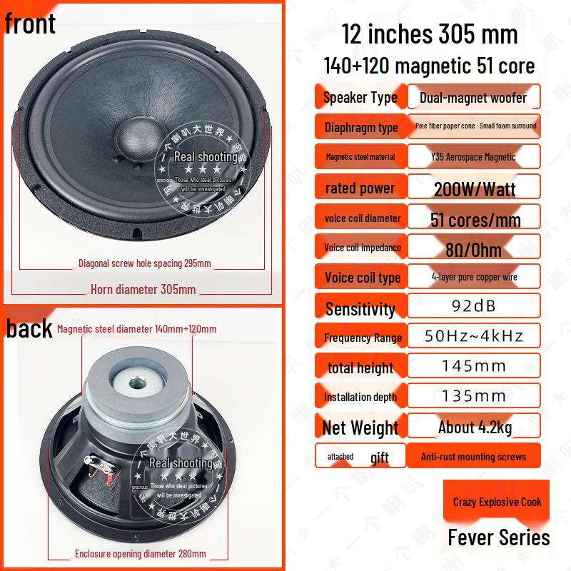 High Power Dual Magnet Woofer for 8, 10, 12-inch Karaoke Speaker Box