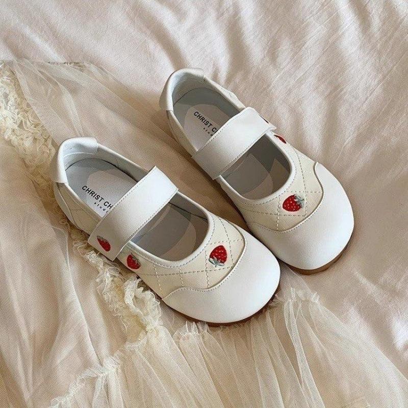 

Туфли Мэри Джейн на липучке женские 2025 новые популярные летние дышащие на плоской подошве для беременных белые туфли спортивная обувь 35 белый