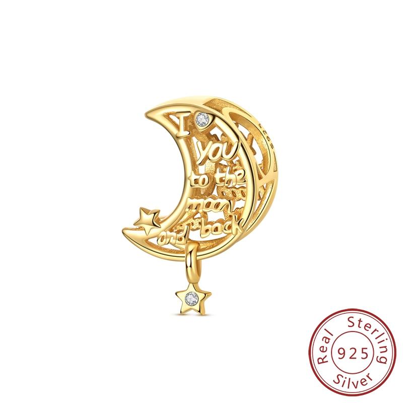 100% Copper New Zircon Star Moon Heart Clover Fit Original Charm Pendent Dangle Bracelet Diy Women Jewelry Gift