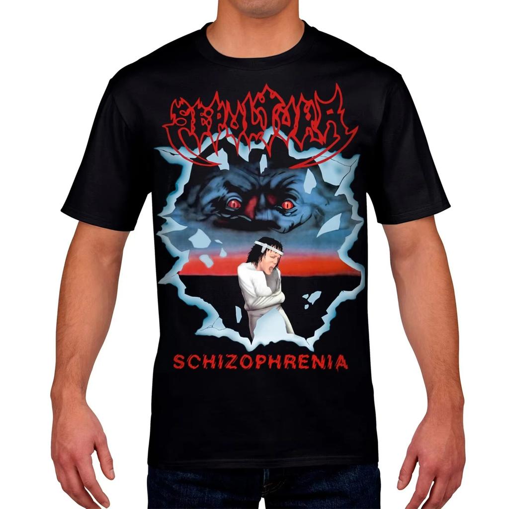 Oversized Sepultura T-Shirt Schizophrenia 1987 Thrash Metal Death Metal Groove Metal Cotton Men Women Tee Streetwear Vintage Y2k