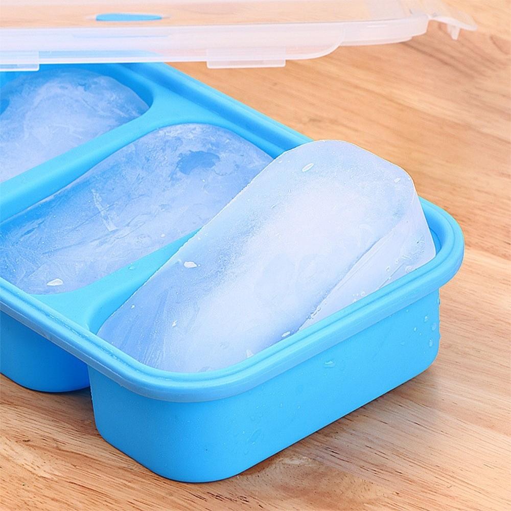 3-Grid Freezer Soup Tray Silicone Food Meal Molds Durable Soup Ice Cube Molds  Soup Storage