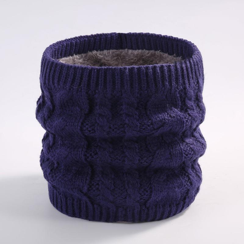 Autumn and winter scarf, couple versatile knitted wool plush solid color winter warm neck cover
