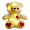 Embroidery Heart Glowing Teddy Bear Plush Toy Animal Stuffed Doll Decoration
