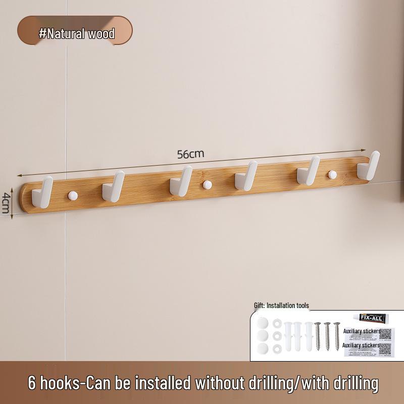 Walnut No-Drill Wall-Mounted Hook – Solid Wood Multi-Purpose Hook for Bedroom, Kitchen, Bathroom, and More.