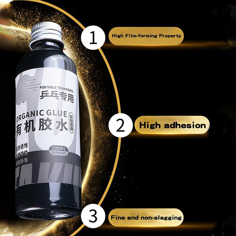 100 ml Colla Professionale per Gomme da Tennistavolo Speed Glue con Pennello Detergente Adesivo per Gomme per Manutenzione Racchetta Ping Pong