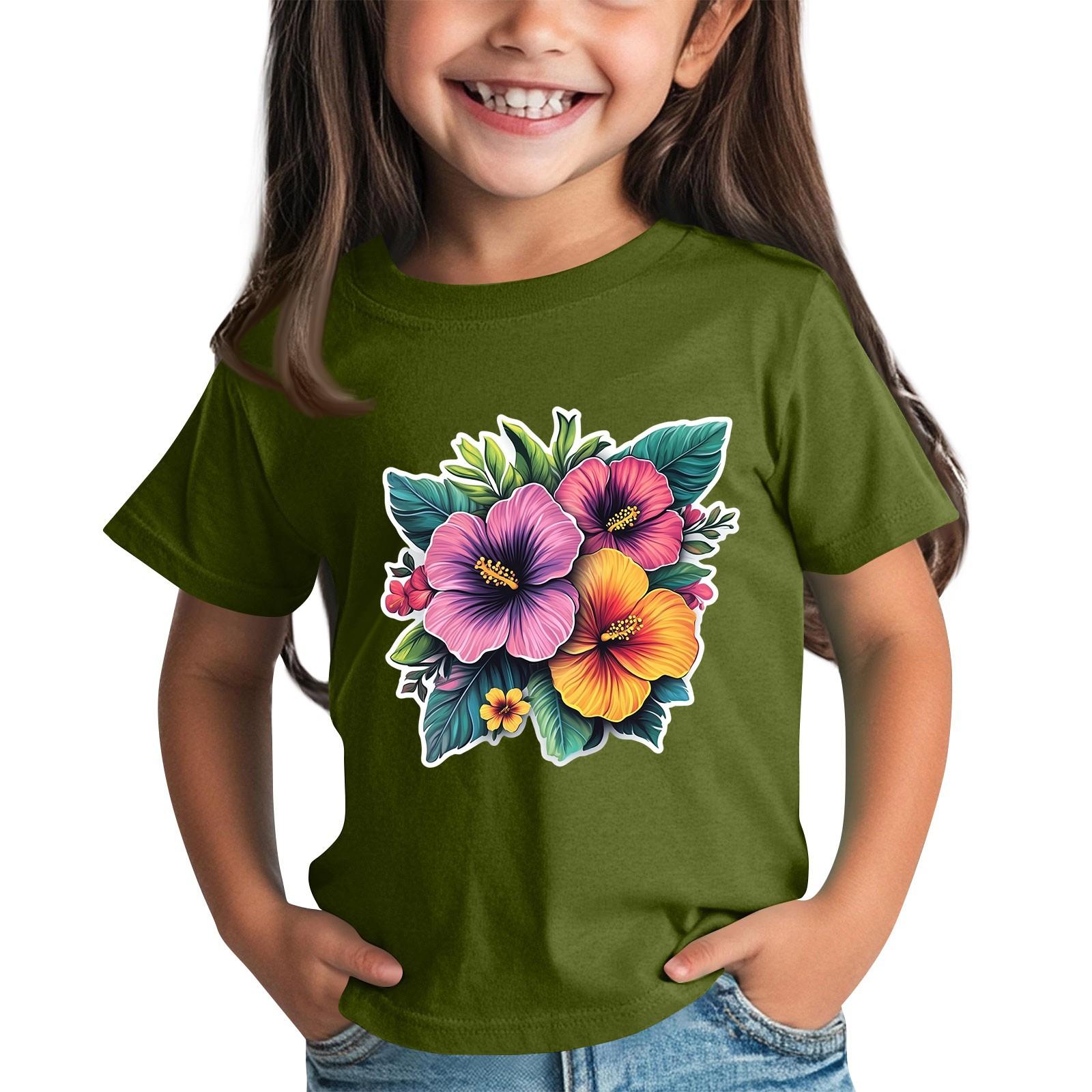 

Детская модная повседневная футболка с круглым вырезом и короткими рукавами 100 армия зеленый