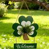 User Friendly Wood Shamrock Shape Welcome Plaque for . Patrick's Day Festival Decors with Easy Installation At Your Entrance