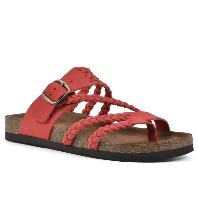 Braided Belt Independent Station Women's Shoes Pinch Feet New Large Size Sandals Summer Wish White