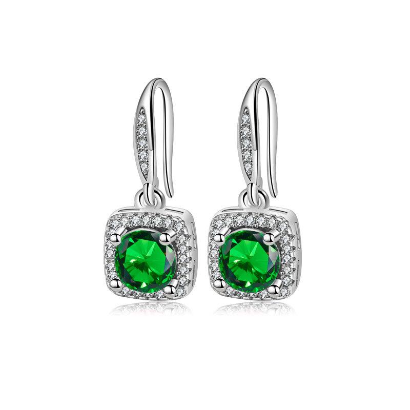 Elegante 1 Karat quadratische Ohrstecker für Damen Modischer Zargenfassung Ohrschmuck Schicke und zarte Accessoires