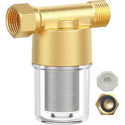 Reusable Brass Sediment Filter, 40 Micron Washer Water Filter System, For Washing Machine, Heater, Garden, RV, Reduces Clothes Yellowing, Dry Skin,