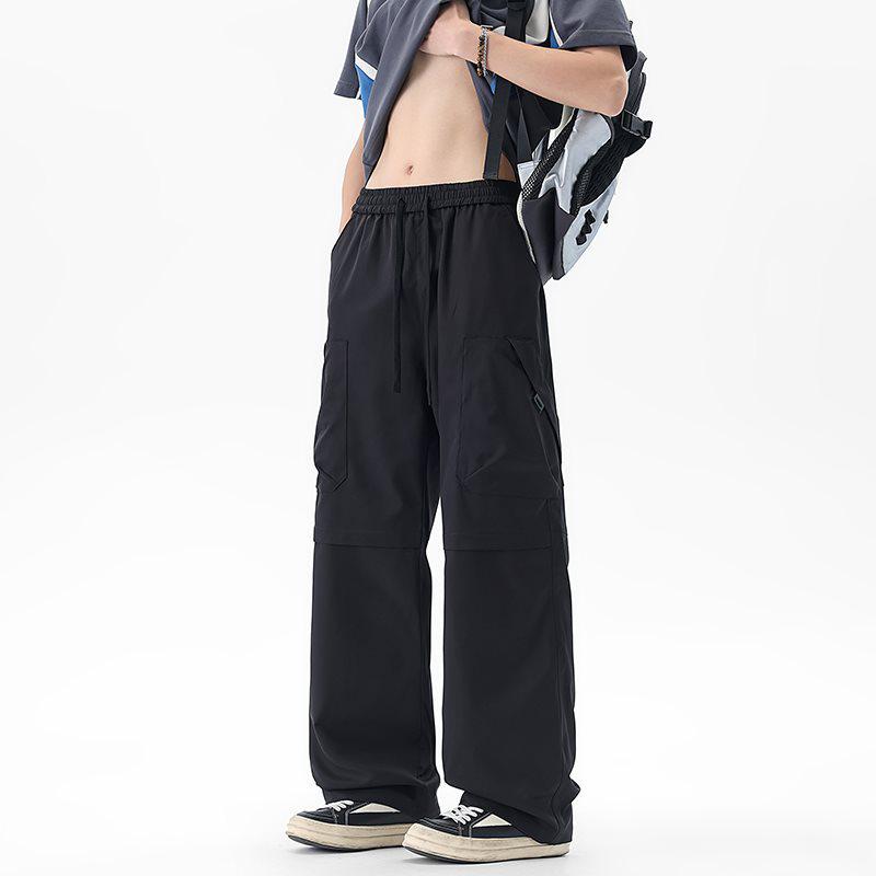 Men's Solid Color Wide Leg Work Pants