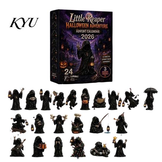 Creative Holiday Gift for Adults Halloween Advent Calendar, 24 Day Countdown Box with Witch Ghost Spooky Desktop Decorations Figurines, Collectible