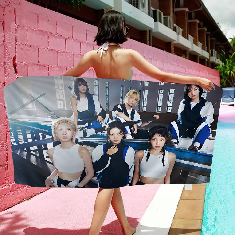 Girlgroup Unique N-NMIXX Beach Towel Colorful Bath Towels For Girl Microfiber Quick Dry Sand Free Beach Yoga Spa Gym Pool