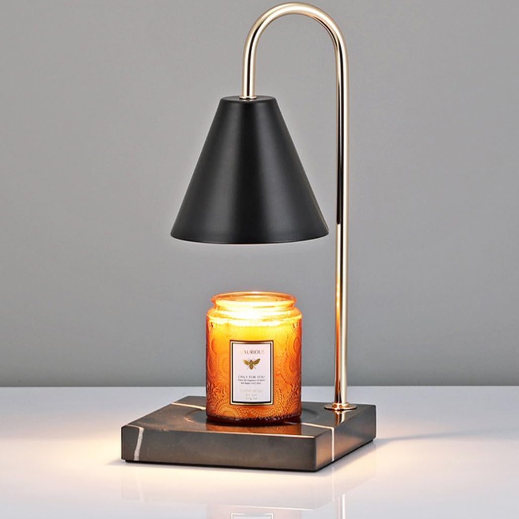 

Visame Candle Warmer, Candle Warmer Lamp, Stepless Dimming, Marble Finish, Stylish and Cute Warmer, Marble Aroma Holder, Aroma Warmer Lamp (Black 1)