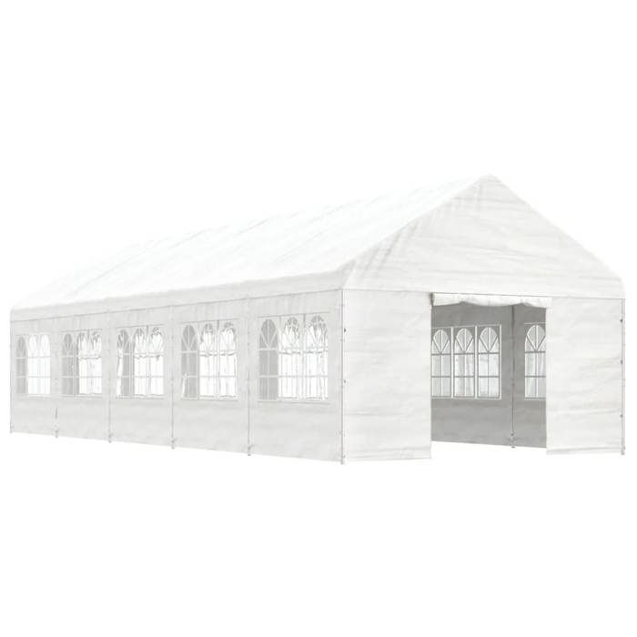 VidaXL Belvédère avec toit blanc 11,15x4,08x3,22 m polyéthylène, tente de fête, chapiteau, abri à auvent, pavillon, tente 3155489