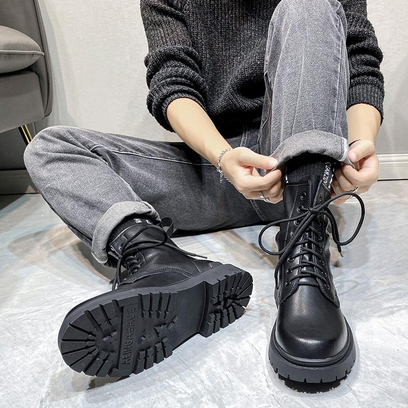 Men's Martin boots 2021 new versatile British style high-top shoes men's winter cotton shoes tooling men's boots 6088-T