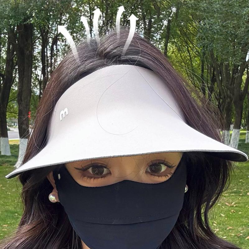 Foldable Seamless Wide Brim Visor Hat Quick-Dry Anti Uv Sun Protection Hat Nylon Hat Non-Marking Sun Cap Women Summer Gift