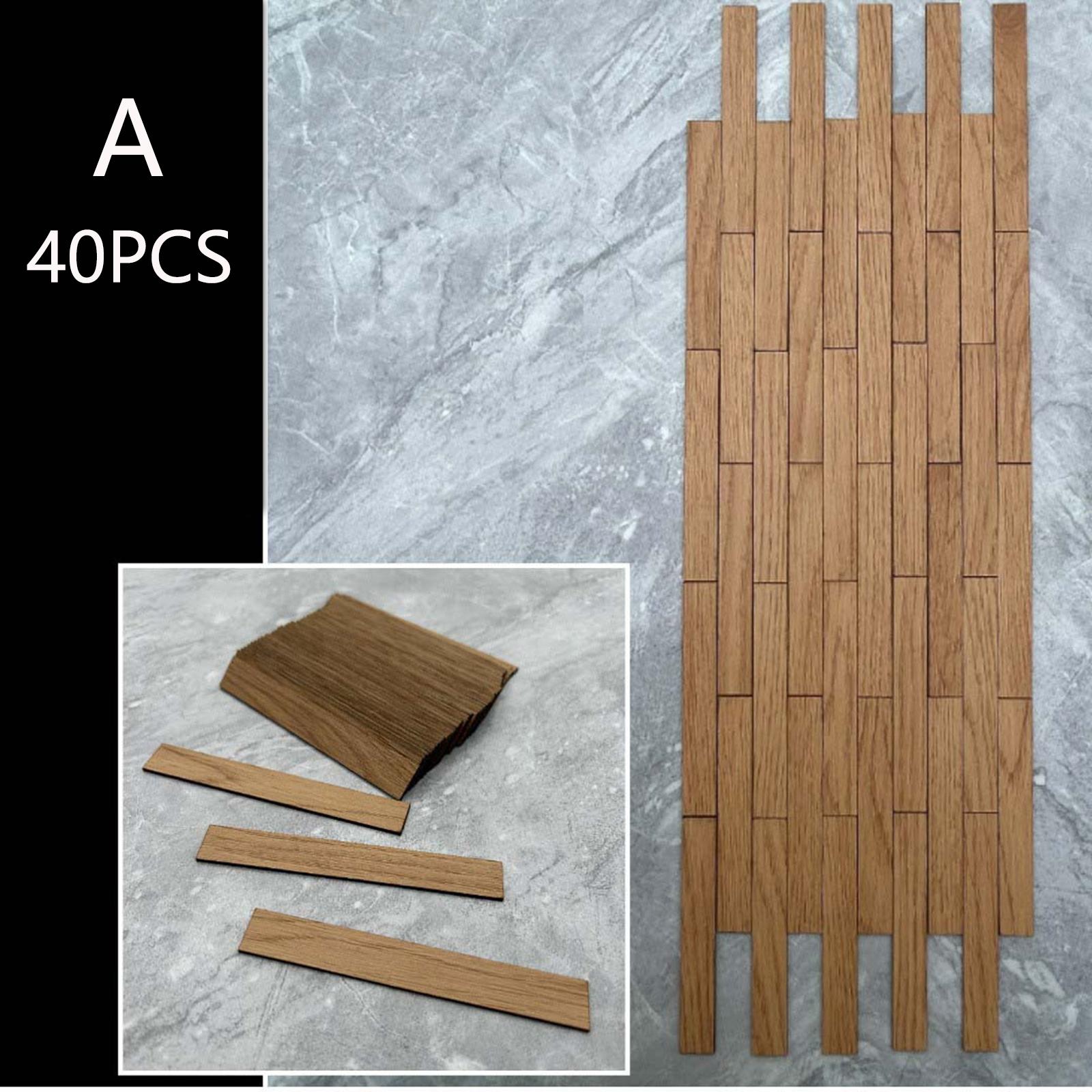 

40Pcs Dollhouse Flooring Miniature Simulation Wood Flooring Small Floor Boards Floor Tiles 1:12 Dollhouse Furniture Decoration