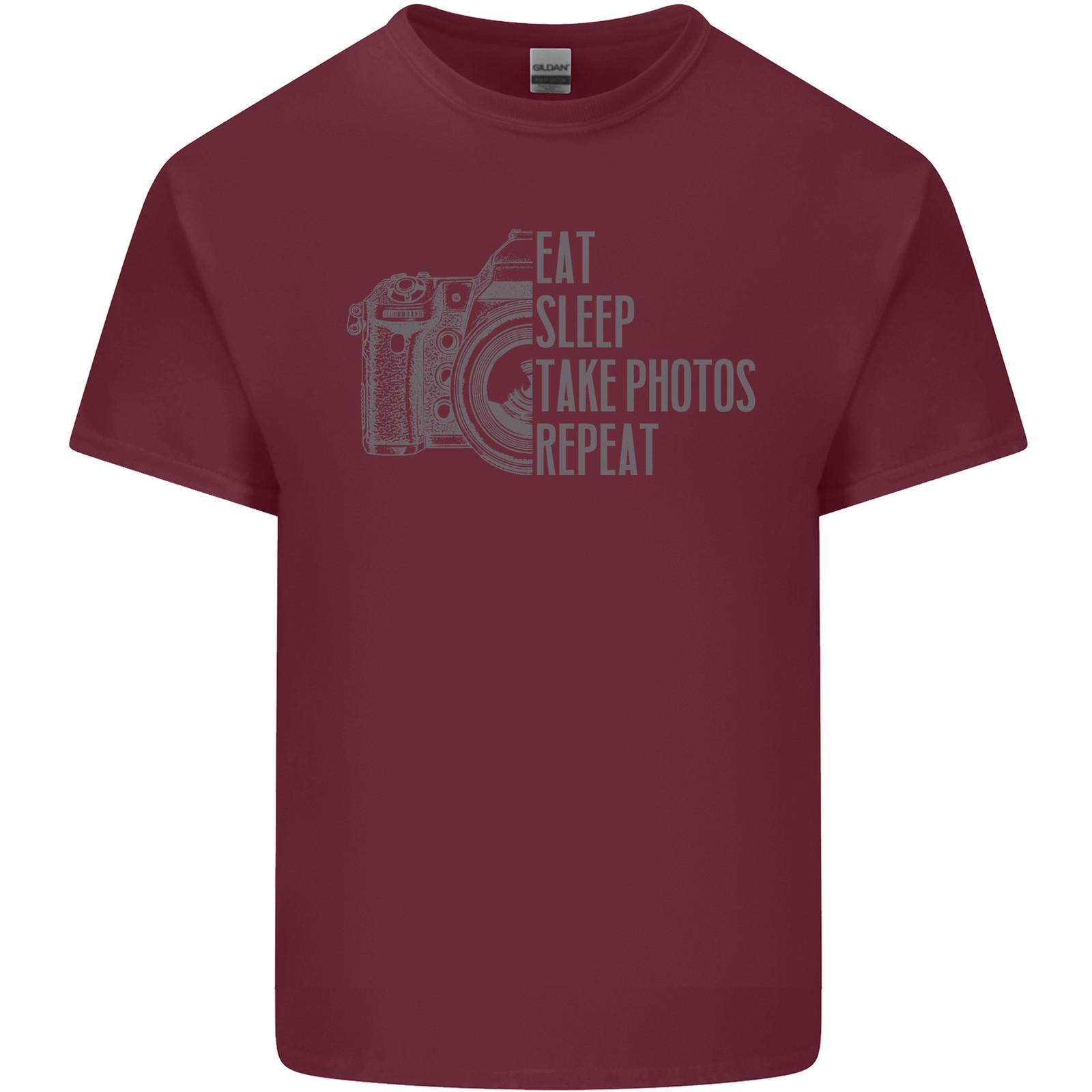 Photography Eat Sleep Photos Photographer Mens Cotton T-Shirt Tee Top 3XL
