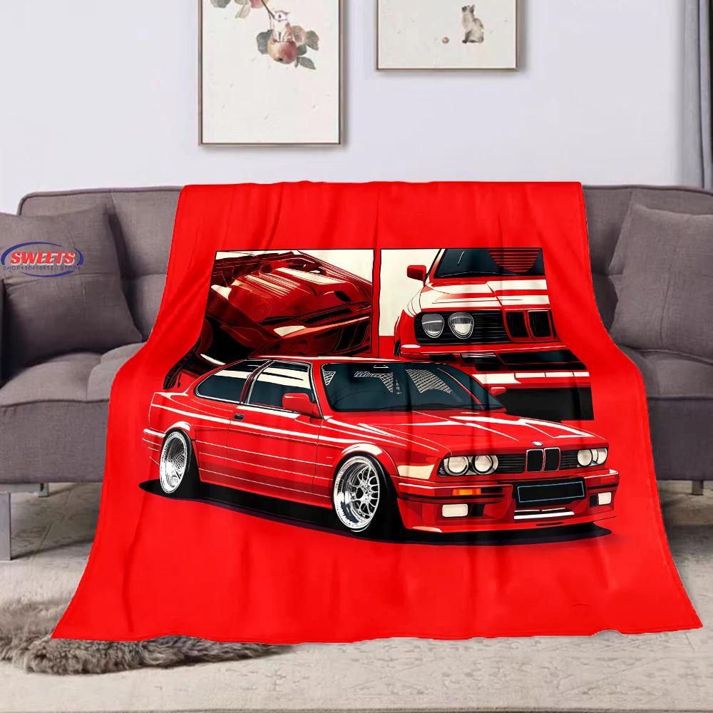 Druk 3D Marzenie Samochód Wyścigowy Flanelowy Koc Artystyczny Kocyk Sofa Pokrycie Łóżka Cztery Pory Roku Miękki Puszysty Kołdra Koc Rekreacja na Zewnątrz Drzemka