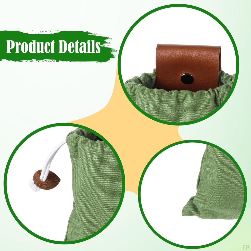 Canvas Drawstring Bag for Fruit Picking, Versatile, Attaches to A Belt, Ideal Picking