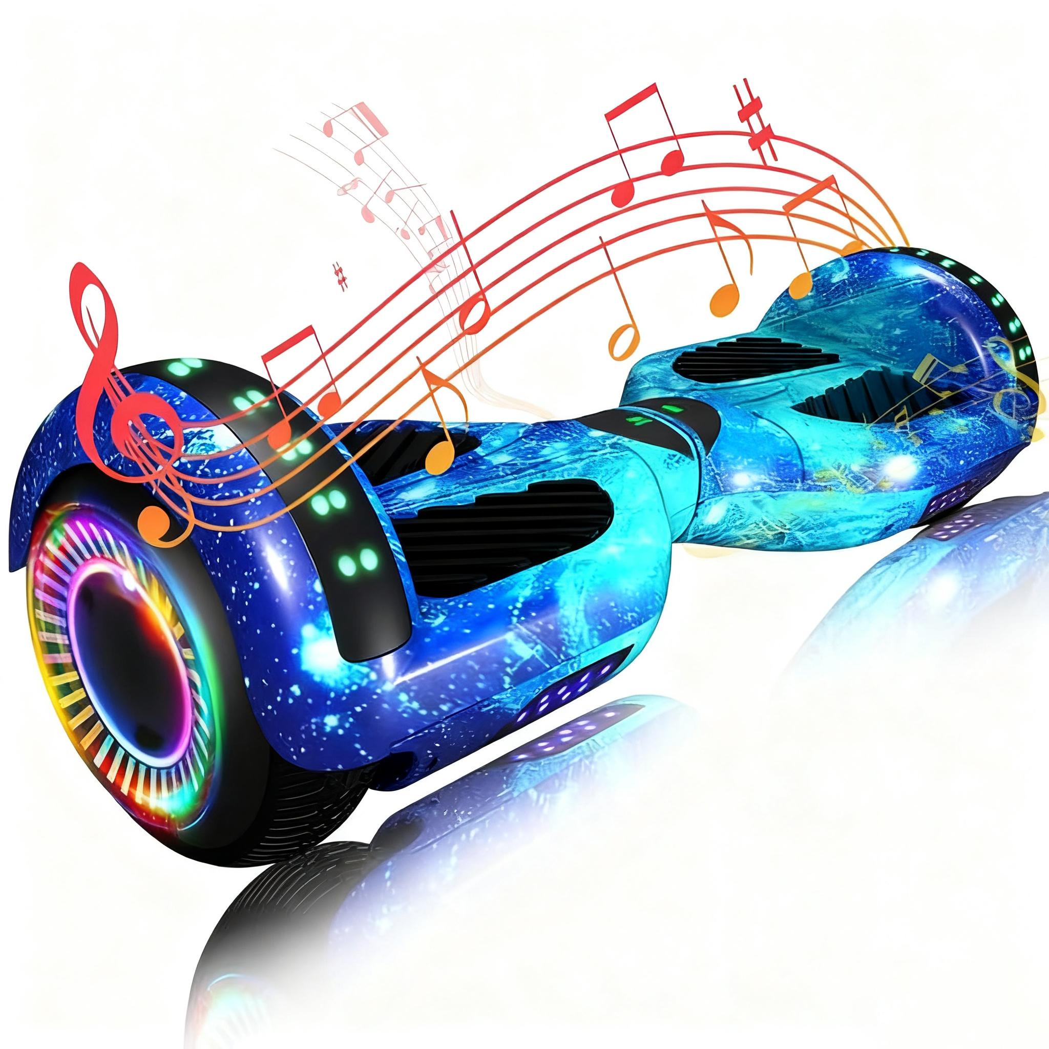 

Гироскутер, 6,5 Самобалансирующийся скутер Гироборд с колесами, Bluetooth-динамик Светодиодные фонари для детей и взрослых синий