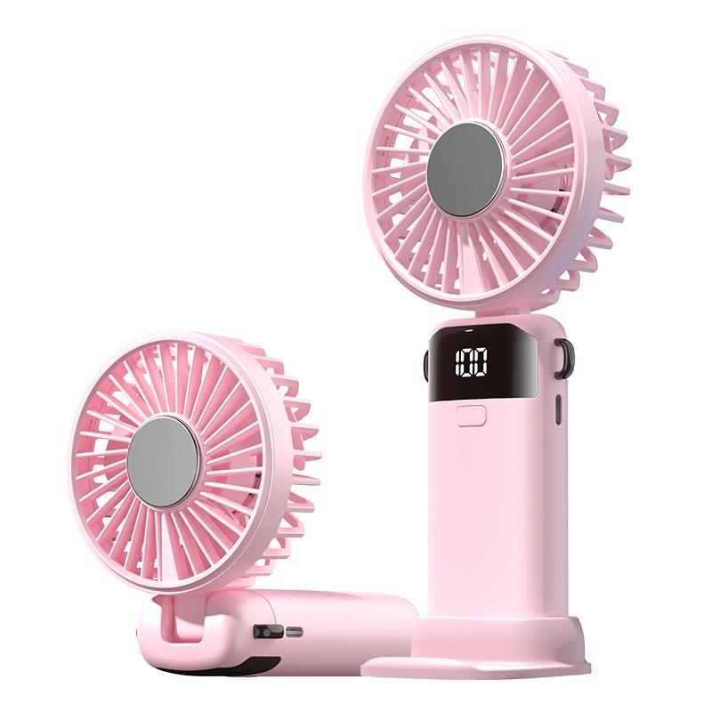 Portable Folding Neck Fan with Ice Compress for Outdoor Cooling