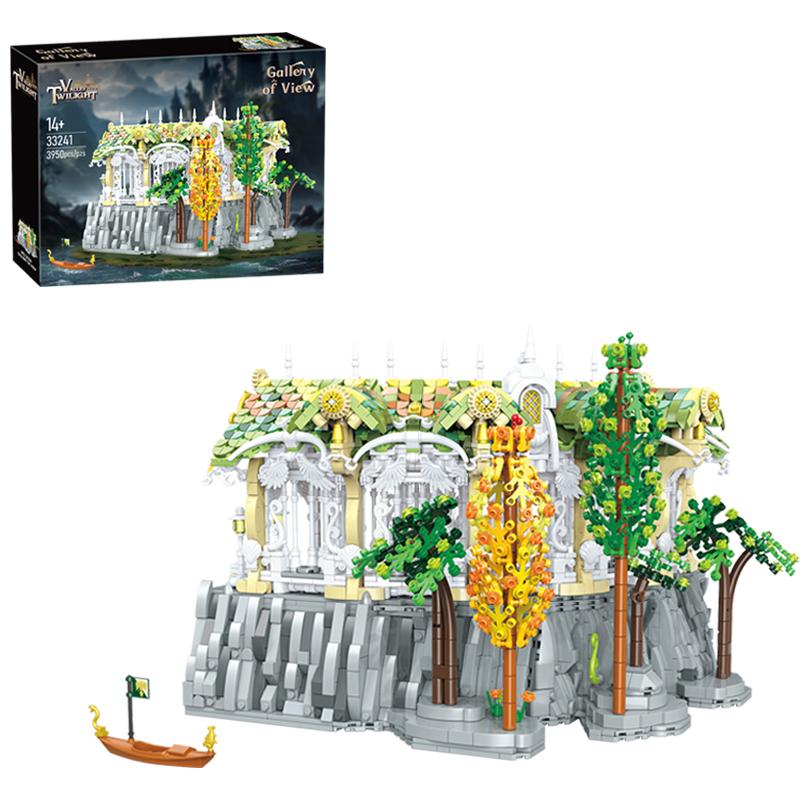 European Elf City Building Blocks Set Nine-in-one Giant Palace Models Bricks Desktop Decoration Diy Toys For Kids Holiday Gifts