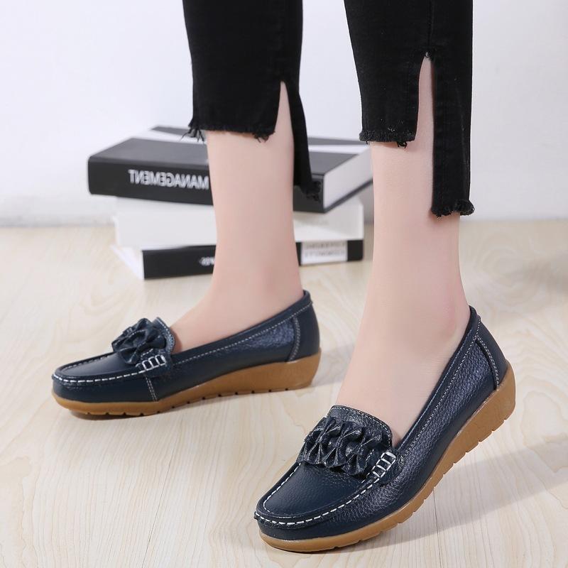 

Spring Doudou shoes women s casual single shoes large size work nurse shoes beef tendon soft sole mother shoes 41 темно-синього кольору