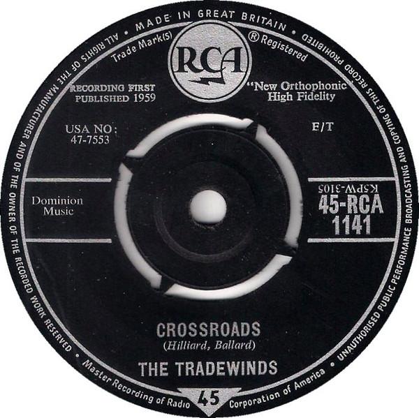 

7inch Record TRADEWINDS Crossroads 45RCA1141 RCA 1959 UK Pop Used