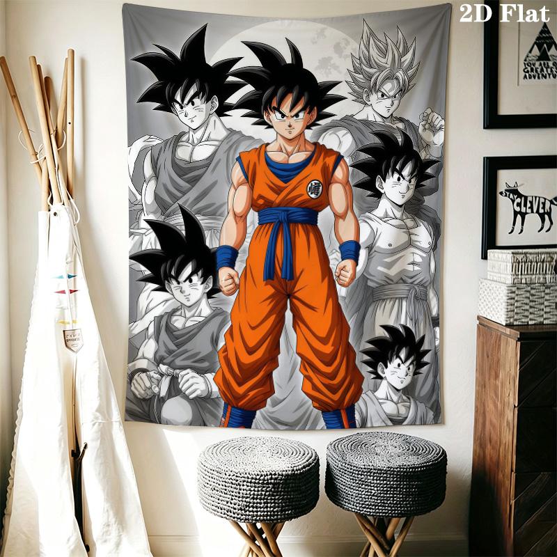 Son Goku Wall Tapestry Aesthetic Wall Hanging Printed Fabric Blanket Decorative Tapestries For Bedroom Living Room Home Decor