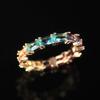 Cao Shi Elegant Rainbow Zircon Women's Ring - European & American Fashion Jewelry