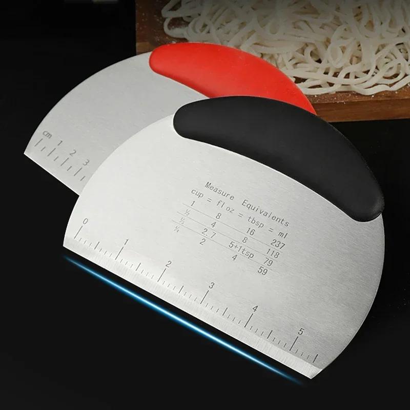 Dough Cutter Pastry Pizza Bread Dough Scraper Stainless Steel Kitchen Scraper Spatula Dough Knife Chopper Baking Accessories