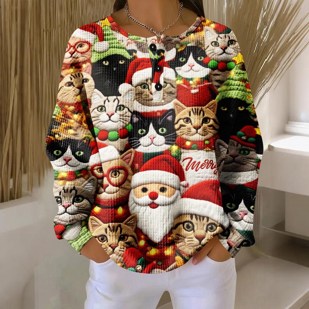 Women's Casual Shirts Long Sleeve Tops Button Up V Neck Loose Knit Fall Favorites For Women