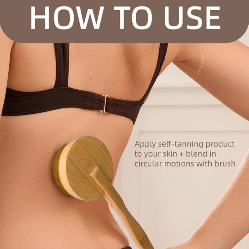 Selbstbräuner Rückenapplikator Rückenbürste zum Auftragen von Lotion Sonnencreme Salbe Gleichmäßig Langer Griff Körper Make-up Breitkopf-Bürste